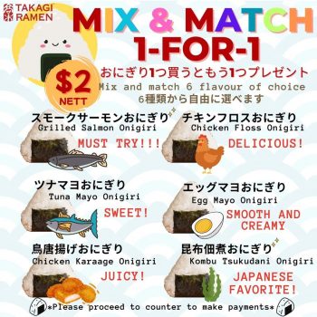 Takagi-Ramen-Mix-Match-1-for-1-Deal-350x350 6 Mar 2023 Onward: Takagi Ramen Mix & Match 1 for 1 Deal