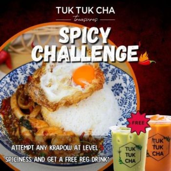 Tuk-Tuk-Cha-Treasures-Spicy-Challenge-Free-Drink-Promotion-350x350 Now till 9 Apr 2023: Tuk Tuk Cha Treasures Spicy Challenge Free Drink Promotion
