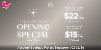 Absolute-Boutique-Fitness-Opening-Special-at-The-Star-Vista-350x175 Now till 15 May 2023: Absolute Boutique Fitness Opening Special at The Star Vista