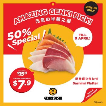Genki-Sushi-50-off-Special-350x350 Now till 9 Apr 2023: Genki Sushi 50% off Special