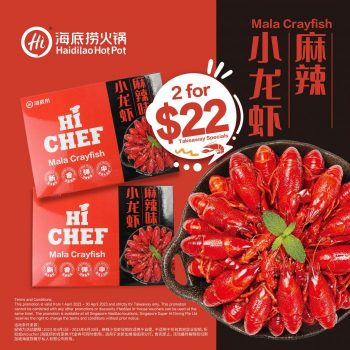 Haidilao-Mala-Crayfish-2-for-22-Takeaway-Promotion-350x350 1-30 Apr 2023: Haidilao Mala Crayfish 2 for $22 Takeaway Promotion