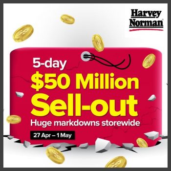 Harvey-Norman-5-day-50-Million-Sell-out-350x350 Now till 1 May 2023: Harvey Norman 5-day $50 Million Sell-out