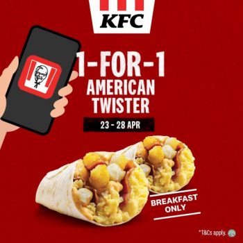 KFC-1-For-1-American-Twister-Promotion-350x350 23-28 Apr 2023: KFC 1-For-1 American Twister Promotion