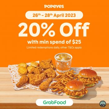 Popeyes-20-off-Promo-350x350 26-28 Apr 2023: Popeyes 20% off Promo