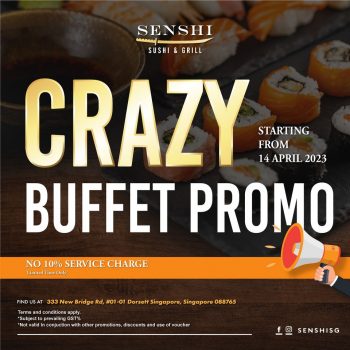 Senshi-Sushi-Grill-Crazy-Buffet-Promo-350x350 14 Apr 2023 Onward: Senshi Sushi & Grill Crazy Buffet Promo