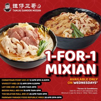 TamJai-SamGor-1-for-1-Mixian-350x350 12-26 Apr 2023: TamJai SamGor 1 for 1 Mixian Promo