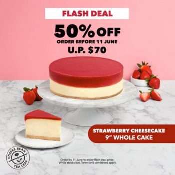 Coffee-Bean-50-OFF-Strawberry-Cheesecake-Promotion-350x350 26 May-11 Jun 2023: Coffee Bean 50% OFF Strawberry Cheesecake Promotion