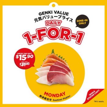 Genki-Sushi-1-for-1-Deal-350x350 15 May 2023 Onward: Genki Sushi 1 for 1 Deal