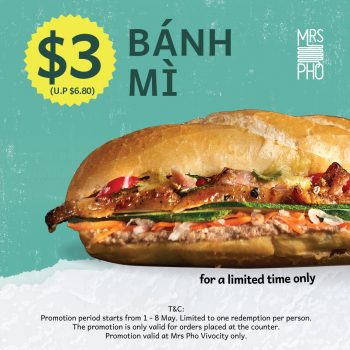 Mrs-Pho-Banh-Mi-Promo-at-Vivocity-350x350 1-8 May 2023: Mrs Pho Banh Mi Promo at Vivocity