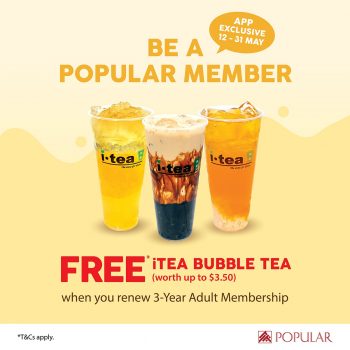 Popular-Free-iTea-Bubble-Tea-Deal-350x350 12-31 May 2023: Popular Free iTea Bubble Tea Deal