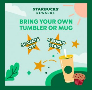 Starbucks-Bring-Your-Own-Tumbler-Or-Mug-Get-50-Cents-off-Promotion-350x342 10 May 2023 Onward: Starbucks Bring Your Own Tumbler Or Mug Get 50 Cents off Promotion