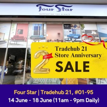 Four-Star-Mattress-2nd-Anniversary-Sale-at-Tradehub-21-350x350 14-18 Jun 2023: Four Star Mattress  2nd Anniversary Sale at Tradehub 21