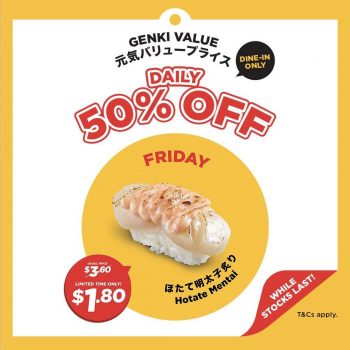 Genki-Sushi-Hotate-Mentai-50-off-Promotion-350x350 Now till 9 Jul 2023: Genki Sushi Hotate Mentai 50% off Promotion