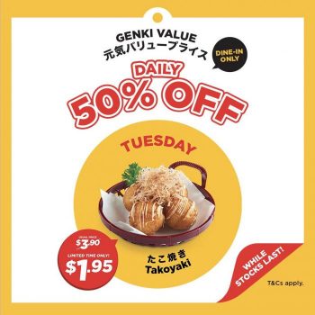 Genki-Sushi-Takoyaki-50-off-Promotion-350x350 Now till 9 Jul 2023: Genki Sushi Takoyaki 50% off Promotion