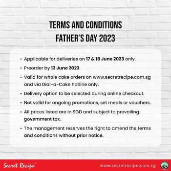 Secret-Recipe-Fathers-Day-Free-Delivery-Promotion-1-350x350 17-18 Jun 2023: Secret Recipe Father's Day Free Delivery Promotion