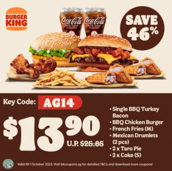 14-350x349 Now till 1 Oct 2023: Burger King 1 for 1 Coupons Promo