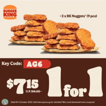 2-2-350x352 Now till 1 Oct 2023: Burger King 1 for 1 Coupons Promo