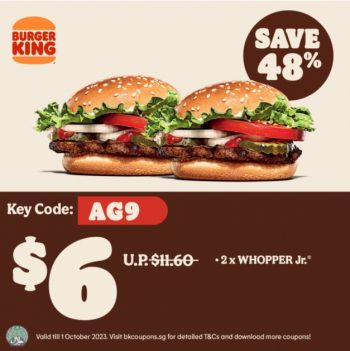 4-350x351 Now till 1 Oct 2023: Burger King 1 for 1 Coupons Promo