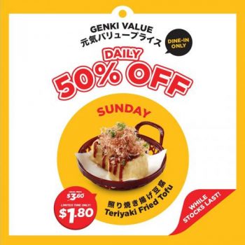 Genki-Sushi-Teriyaki-Fried-Tofu-50-off-Promotion-350x350 Now till 11 Aug 2023: Genki Sushi Teriyaki Fried Tofu 50% off Promotion