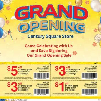 Japan-Home-Grand-Opening-Sale-at-Century-Square-350x350 31 Jul 2023 Onward: Japan Home Grand Opening Sale at Century Square