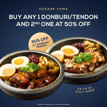 Kogane-Yama-50-OFF-2nd-Donburi-Tendon-Promotion-350x350 24-31 Jul 2023: Kogane Yama 50% OFF 2nd Donburi/Tendon Promotion