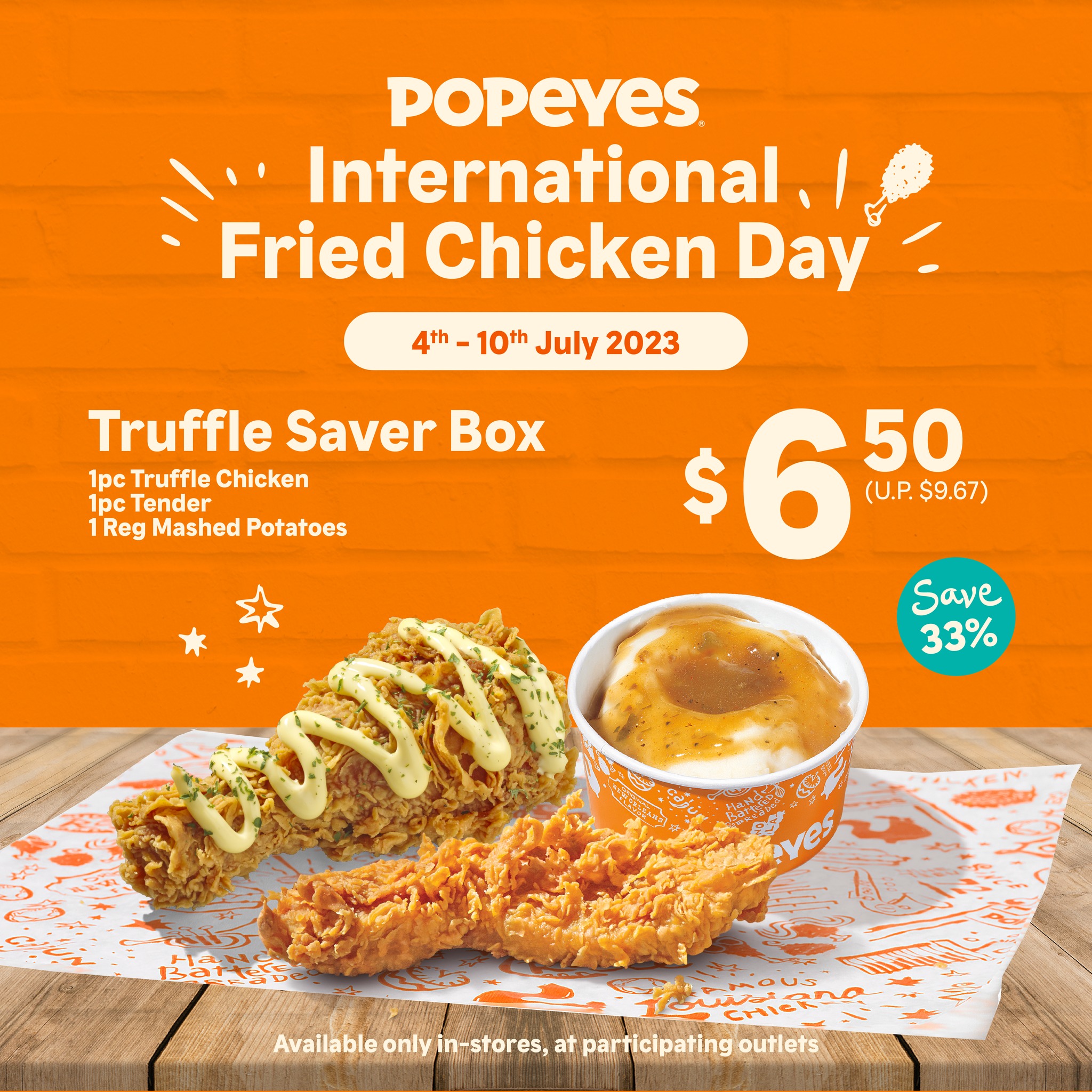 410 Jul 2023 Popeyes International Fried Chicken Day Deal SG