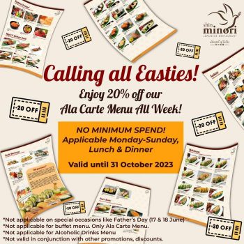 Shin-Minori-20-OFF-Ala-Carte-Menu-All-Week-Promotion-at-Katong-Square-350x350 Now till 31 Oct 2023: Shin Minori 20% OFF Ala Carte Menu All Week Promotion at Katong Square