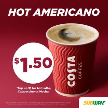 Subway-Costa-Coffee-Hot-Americano-at-1.50-Promotion-350x350 12-25 Jul 2023: Subway Costa Coffee Hot Americano at $1.50 Promotion