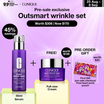 Clinique-Lazada-Outsmart-Wrinkle-Set-Pre-Sale-350x350 28 Aug 2023 Onward: Clinique Lazada Outsmart Wrinkle Set Pre-Sale