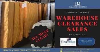 Dreamers-Mattress-Warehouse-Clearance-Sale-350x184 18-27 Aug 2023: Dreamers Mattress Warehouse Clearance Sale