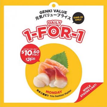 Genki-Sushi-Daily-1-For-1-Promotion-350x350 16 Aug-15 Sep 2023: Genki Sushi Daily 1-For-1 Promotion