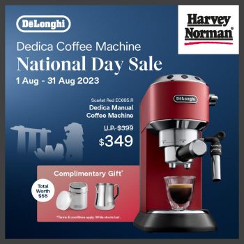 Harvey-Norman-DeLonghi-Dedica-Coffee-Machine-National-Day-Sale-350x350 1-31 Aug 2023: Harvey Norman DeLonghi Dedica Coffee Machine National Day Sale