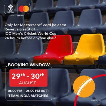 Mastercard-ICC-Mens-Cricket-World-Cup-2023-Tickets-Promo-350x350 29-30 Aug 2023: Mastercard ICC Men’s Cricket World Cup 2023 Tickets Promo