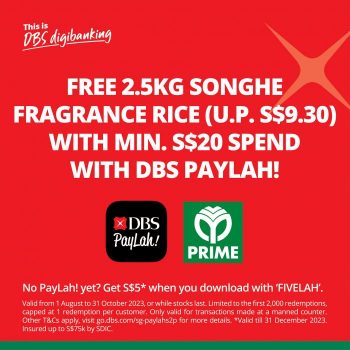 Prime-Supermarket-Free-2.5kg-SongHe-Fragrance-Rice-with-DBS-PayLah-Promotion-350x350 1 Aug-31 Oct 2023: Prime Supermarket Free 2.5kg SongHe Fragrance Rice with DBS PayLah Promotion