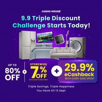 Audio-House-9.9-Triple-Discount-Challenge-Sale-350x350 Now till 13 Sep 2023: Audio House 9.9 Triple Discount Challenge Sale