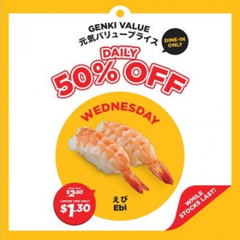 Genki-Sushi-Ebi-Sushi-50-Promotion-350x350 Now till 13 Oct 2023: Genki Sushi Ebi Sushi 50% Promotion