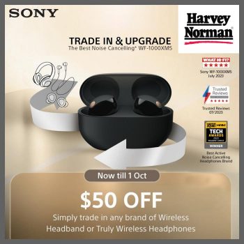 Harvey-Norman-Sony-Trade-In-Upgrade-Headphones-Promotion-350x350 Now till 1 Oct 2023: Harvey Norman Sony Trade In & Upgrade Headphones Promotion