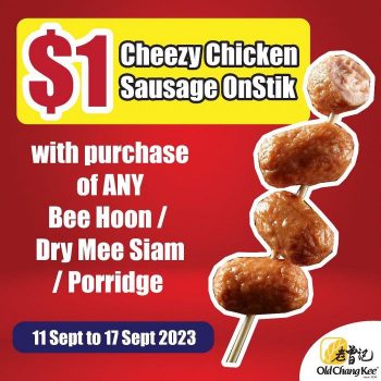 Old-Chang-Kee-FairPrice-1-Cheezy-Chicken-Sausage-Onstik-Opening-Promotion-350x350 11-17 Sep 2023: Old Chang Kee FairPrice $1 Cheezy Chicken Sausage Onstik Opening Promotion