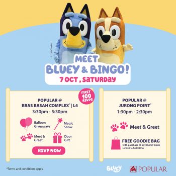 Popular-Meet-Bluey-Bingo-350x350 7 Oct 2023: Popular Meet Bluey & Bingo