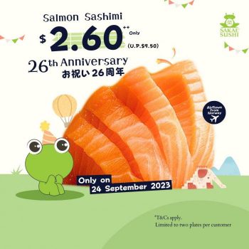 Sakae-Sushi-Fresh-Salmon-Sashimi-for-2.60-Anniversary-Promotion-350x350 24 Sep 2023: Sakae Sushi Fresh Salmon Sashimi for $2.60 Anniversary Promotion