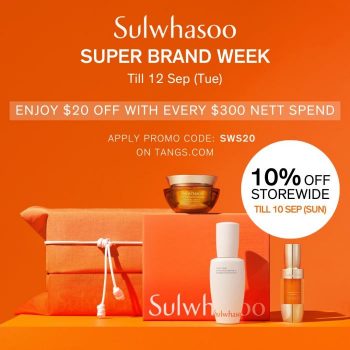 Sulwhasoo-Super-Brand-Week-Promotion-at-TANGS-350x350 Now till 12 Sep 2023: Sulwhasoo Super Brand Week Promotion at TANGS