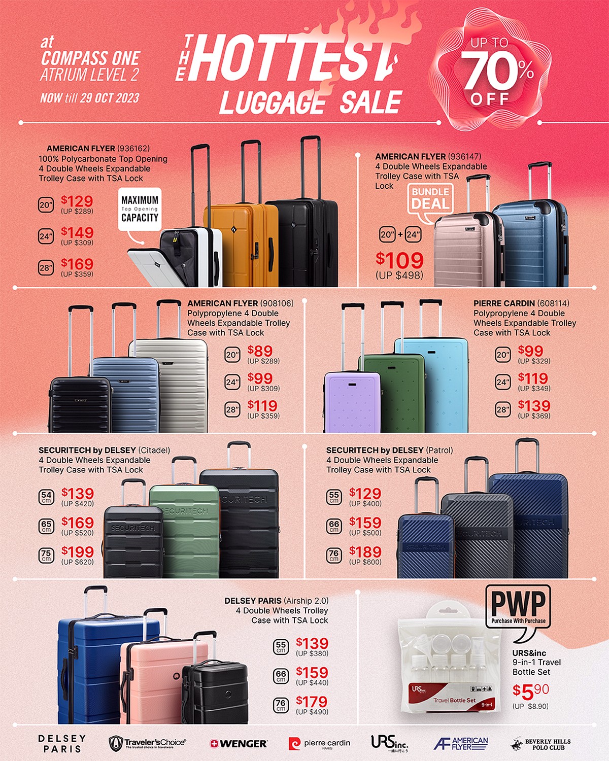 Branded-Menswear-Luggage-Warehouse-Sale-2023-Singapore-Clearance-Compass-One-012 17-29 Oct 2023: Branded Luggage & Travel Bags Atrium Sale! Up to 70% OFF at Compass One