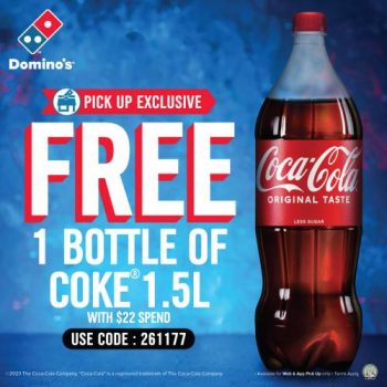 Dominos-Pizza-FREE-1.5L-Bottle-of-Coke-Promotion-350x350 20 Oct 2023 Onward: Domino's Pizza FREE 1.5L Bottle of Coke Promotion