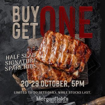 Morganfields-1-For-1-Half-Slab-Signature-Spare-Ribs-Special-Promotion-350x350 20-29 Oct 2023: Morganfield's 1-For-1 Half Slab Signature Spare Ribs Special Promotion