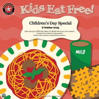 PastaMania-FREE-Kids-Meal-Childrens-Day-Promotion-350x350 6 Oct 2023 Onward: PastaMania FREE Kids' Meal Children’s Day Promotion