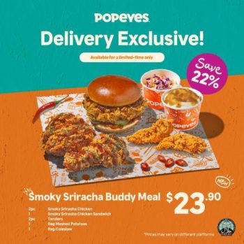 Popeyes-Delivery-Exclusive-Smoky-Sriracha-Buddy-Meal-350x349 30 Oct 2023 Onward: Popeyes Delivery Exclusive Smoky Sriracha Buddy Meal