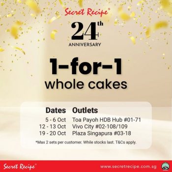 Secret-Recipe-1-for-1-Whole-Cake-Deal-1-350x350 5-20 Oct 2023: Secret Recipe 1 for 1 Whole Cake Deal