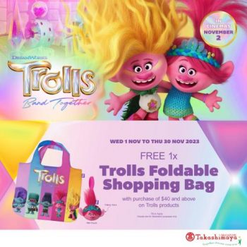 Takashimaya-Free-Trolls-Folding-Shopping-Bag-Promotion-350x350 1-30 Nov 2023: Takashimaya Free Trolls Folding Shopping Bag Promotion