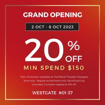 The-Planet-Traveller-Grand-Opening-Sale-at-Westgate-350x350 2-8 Oct 2023: The Planet Traveller Grand Opening Sale at Westgate
