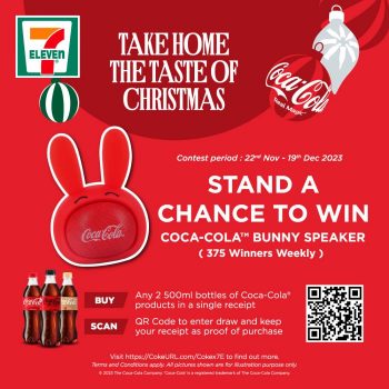 7-Eleven-Stand-A-Chance-To-Win-Limited-Edition-Coca-Cola-Bunny-Speaker-350x350 22 Nov-19 Dec 2023: 7-Eleven Stand A Chance To Win Limited-Edition Coca-Cola Bunny Speaker